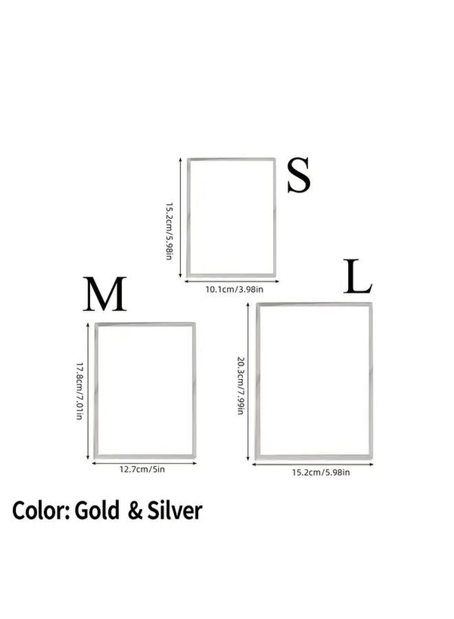 Stainless Steel Photo Frame Silvery Desktop Or Wall Hanging Durable Picture Frame Home Decor Gift - Image 2